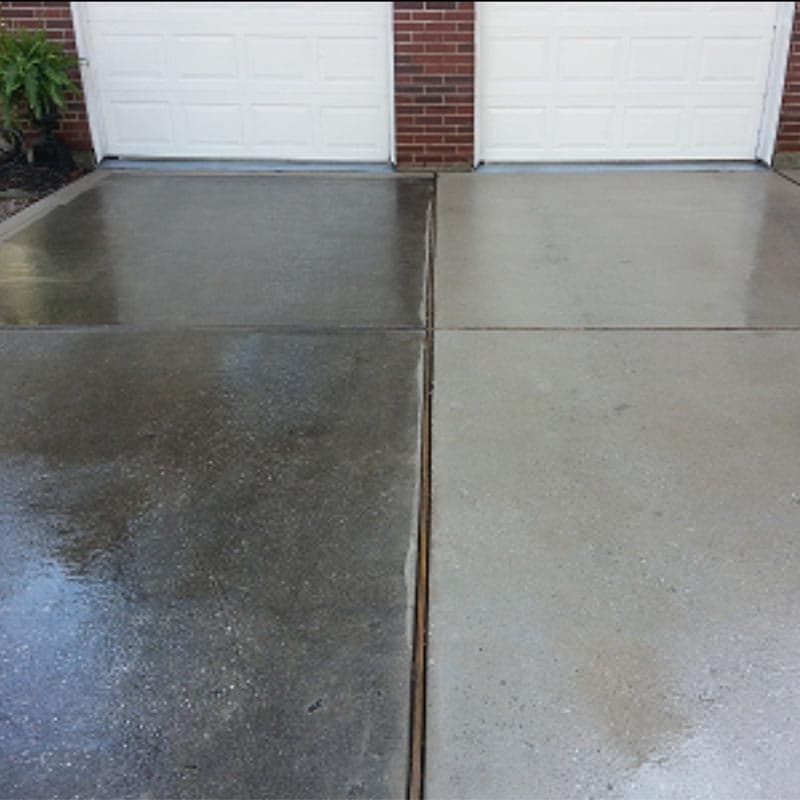 Driveway pressure washing