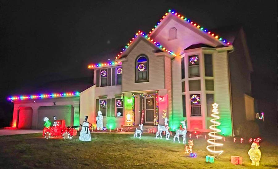 Christmas light display installation
