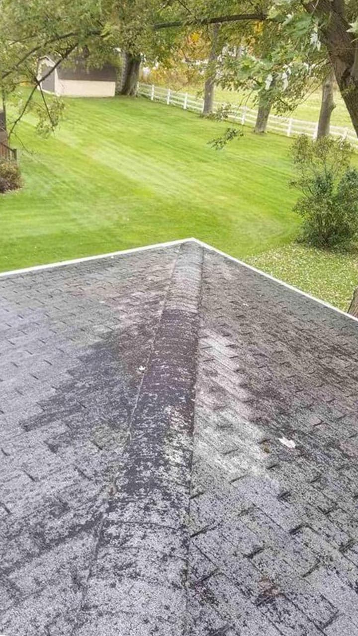 Soft wash roof treatment